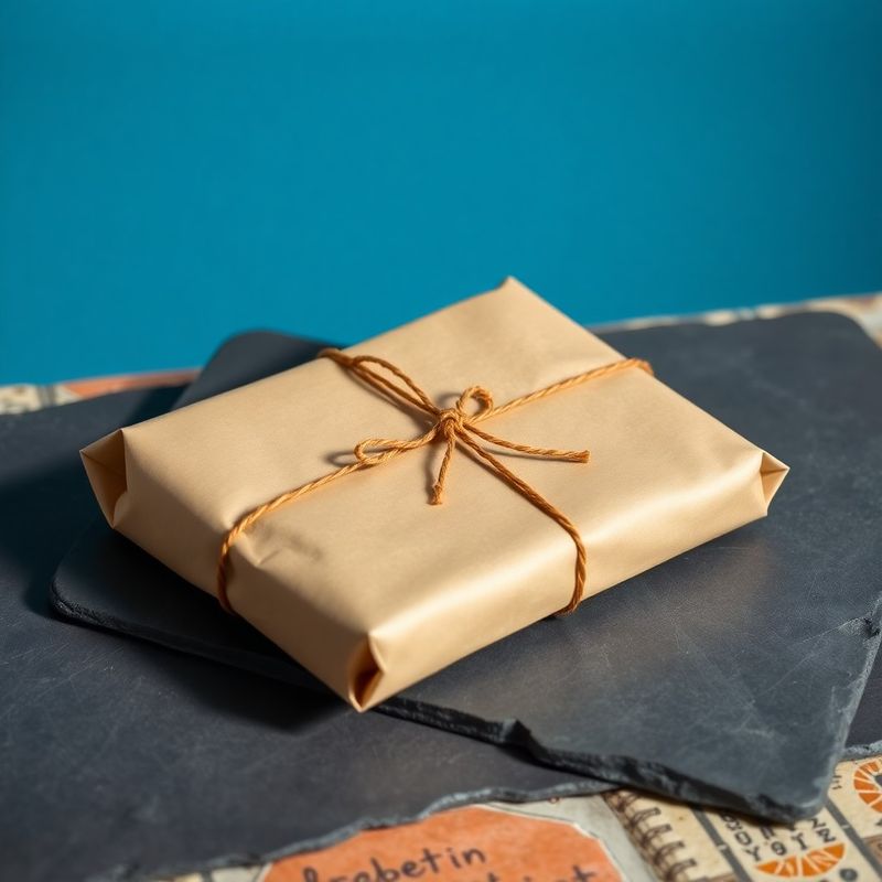 Elegantno zapakiran paket s kraft papirom i terakota vrpcom